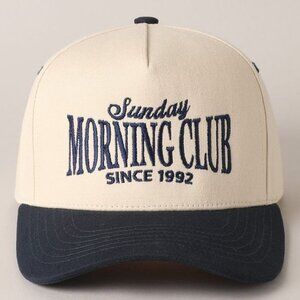 Sunday Morning Club Two-Tone Trucker Hat - Navy Blue Mesh Snapback Cap